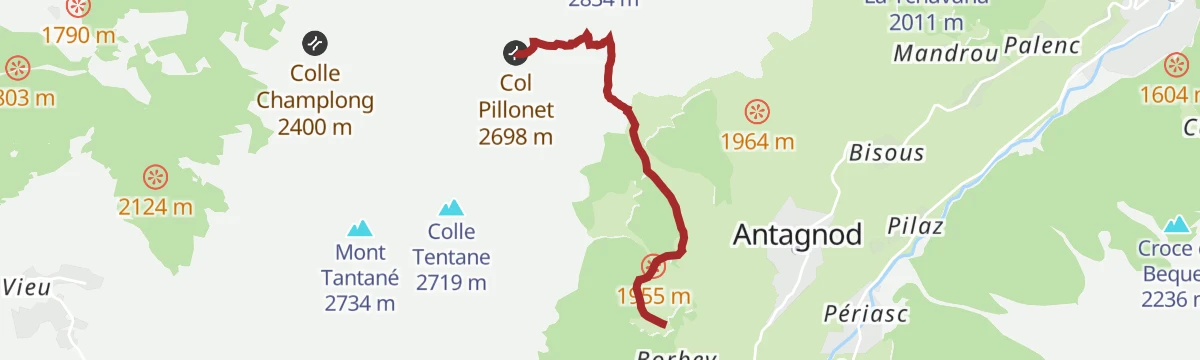 Route map: Salita al Col Pillonet